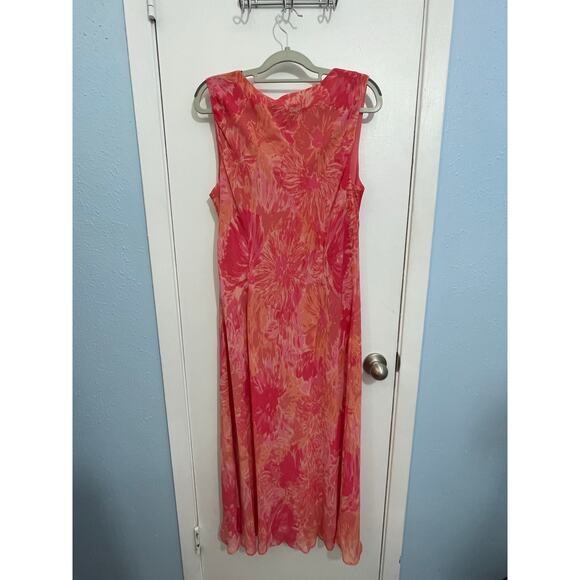 Vintage Studio I Dress Jacket Set 14W Pink Floral Chiffon Spring Cottage Core - Picture 4 of 8